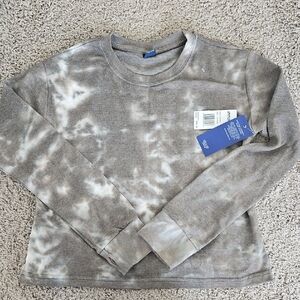 NWT Marika Gray Brown White Tie-Dye Long Sleeves Sweatshirt Shorts Kids L 14/16
